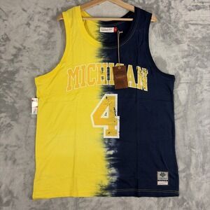 University Of Michigan Chris Webber Mitchell & Ness Tie-Dye Tank Large NEW 90$